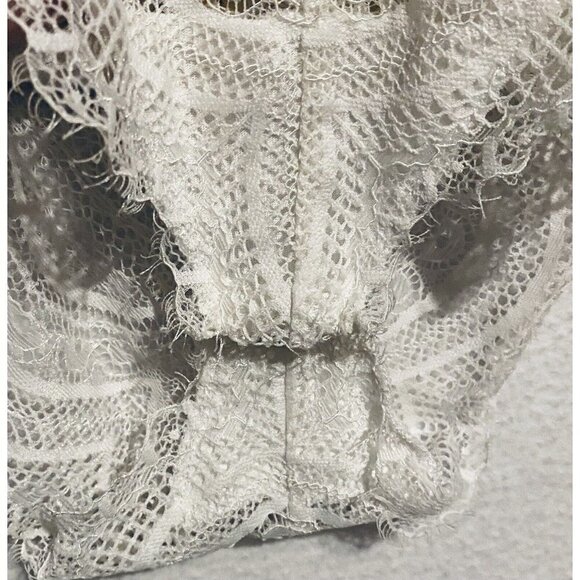 Free People Top Womens Medium White Yellow Floral Bodysuit Bell Sleeve Boho - Picture 4 of 13